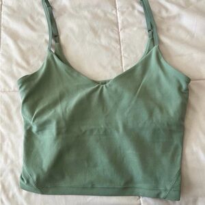 Green Spaghetti Strap Crop Top
